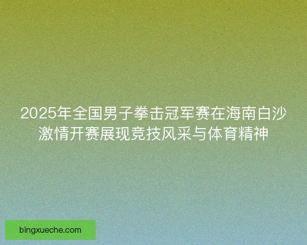2025年全国男子拳击冠军赛在海南白沙激情开赛展现竞技风采与体育精神
