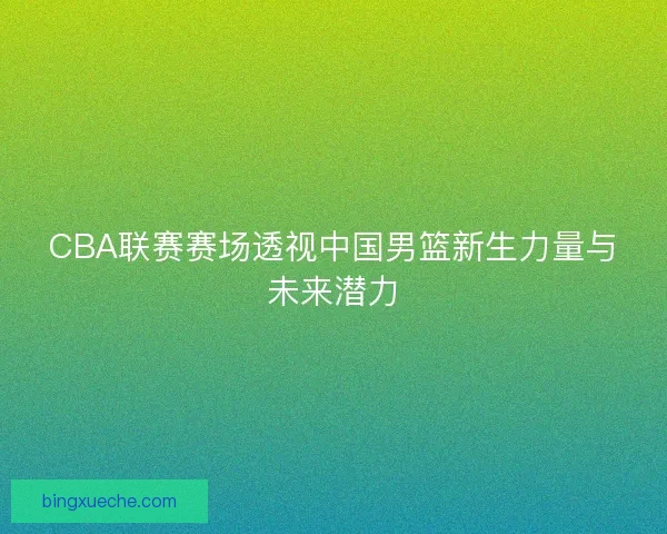 CBA联赛赛场透视中国男篮新生力量与未来潜力