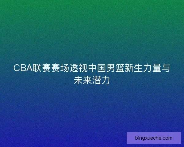 CBA联赛赛场透视中国男篮新生力量与未来潜力